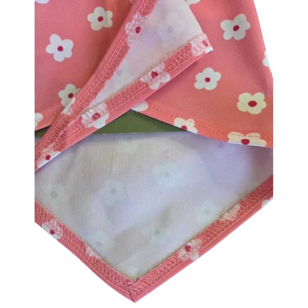 Pink Floral Dog Bandana - Medium/Large